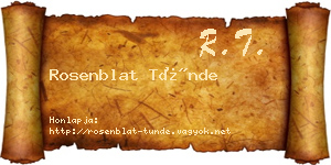 Rosenblat Tünde névjegykártya
